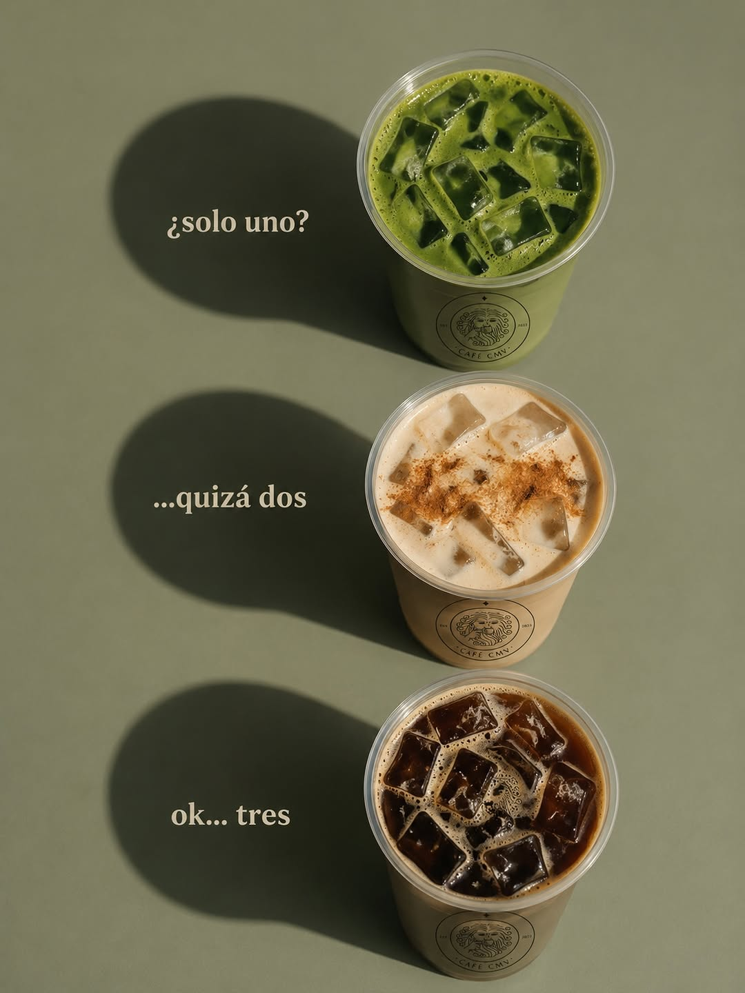Uno nunca es suficiente. ☕️

Entre matcha, café y ese antojo de algo frío… siempre terminamos pidiendo más de uno.

¿Cuál eliges primero?

#CafeCMV #CoffeeLovers #MatchaLatte